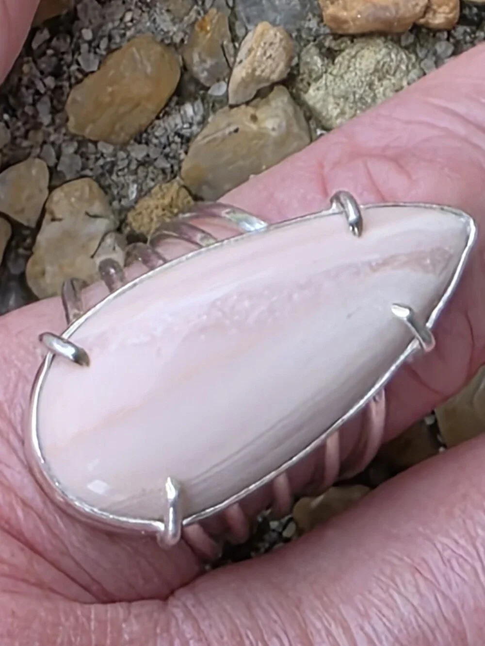 Pink Opal Gemstone Ring In 925 Sterling Silver (7)